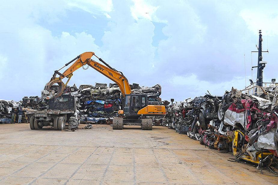 Barge Transporting Metal from BVI